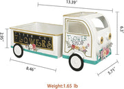 Farmhouse Small Flower Cart Metal Truck Decor Wagon Planters for Outdoor Plants Decorative Planters Vintage Indoor Plant Cart for Patio Garden Balcony White