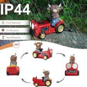 Solar Highland Cow Driving Car Garden Decor Statue, Outdoor Solar Light Decoration for Yard, Patio, Housewarming, Lawn, Birthday Gift for Women, Mom